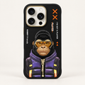 NIMMY Friends 3D Monkey iPhone case in Black Diamond — rear studio view