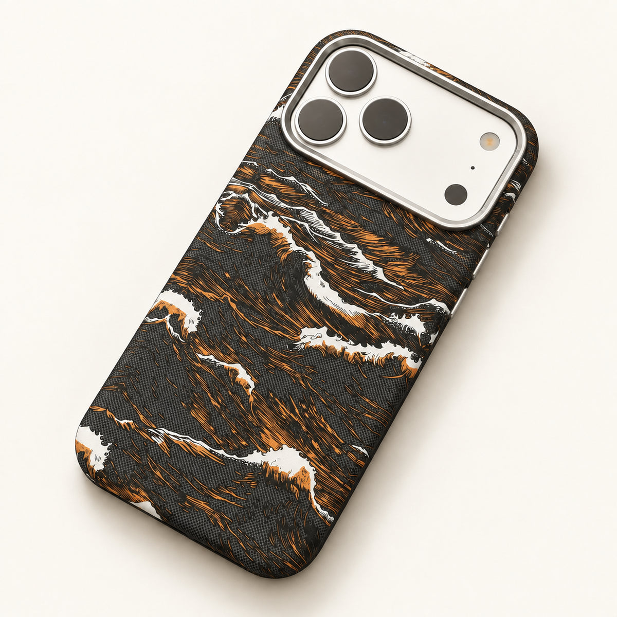 RAYFER Wave MagSafe Case — Gold — studio photograph