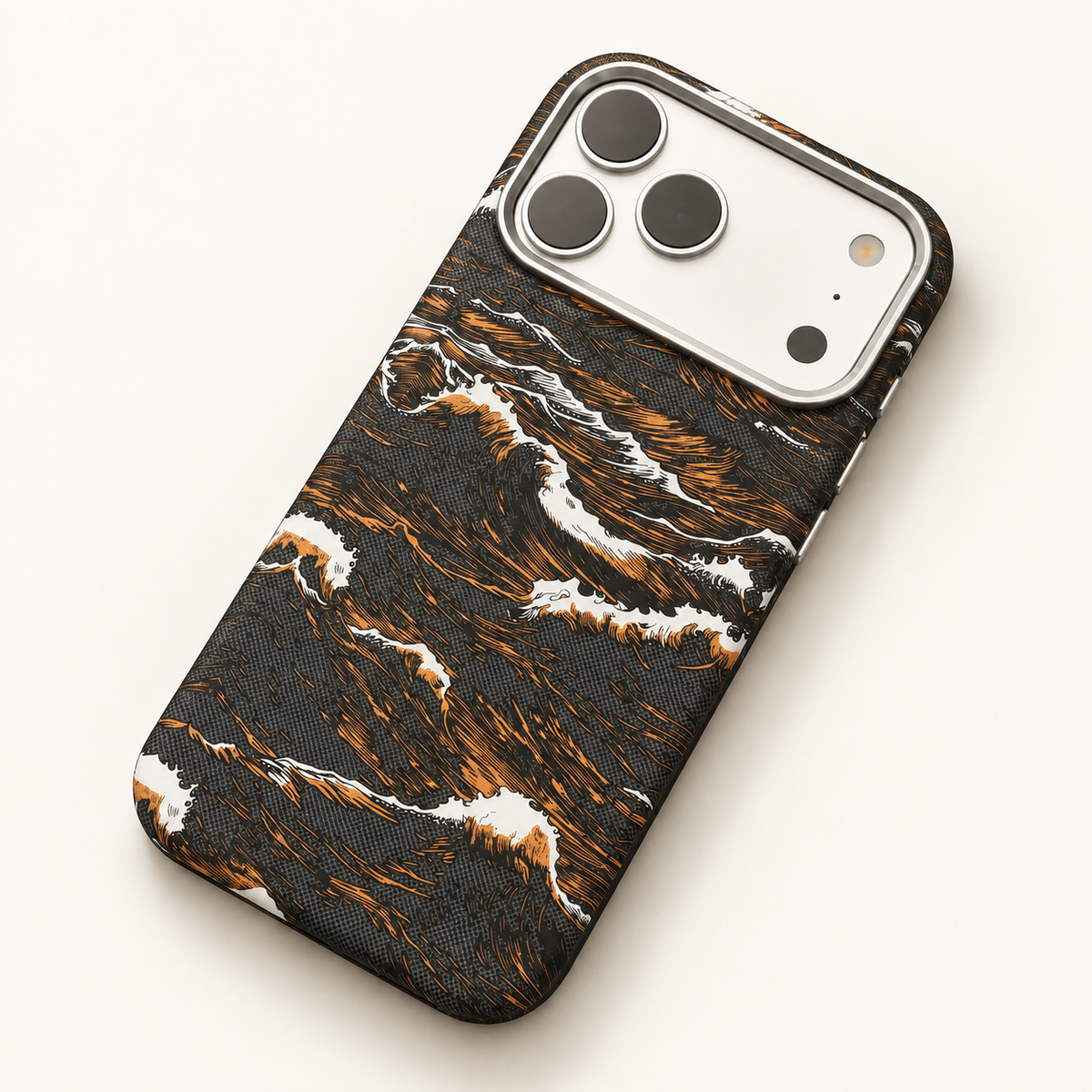 RAYFER Wave MagSafe Case — Gold — studio photograph