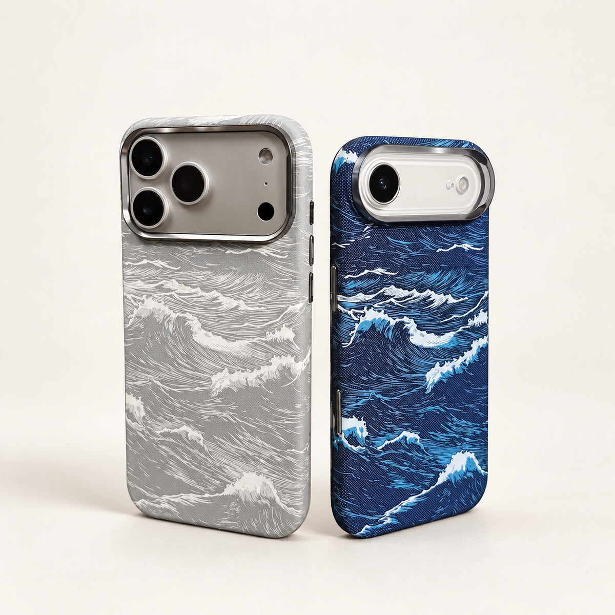 RAYFER Wave case — grey and blue designs